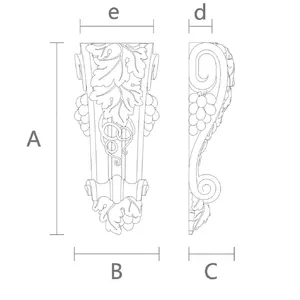 large artistic flower corbel baroque style - 2